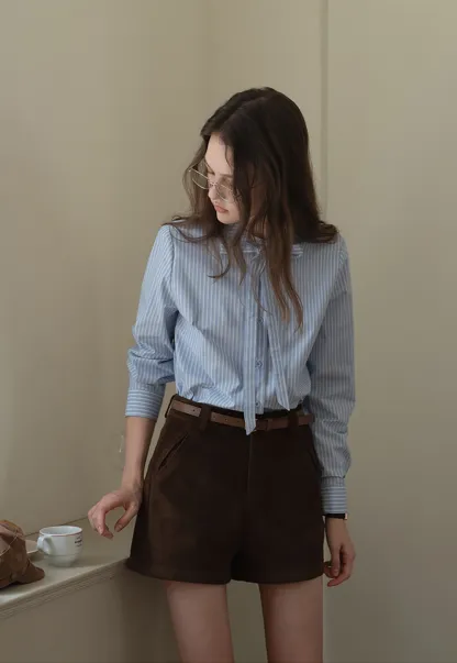 Vintage Belted Corduroy Shorts