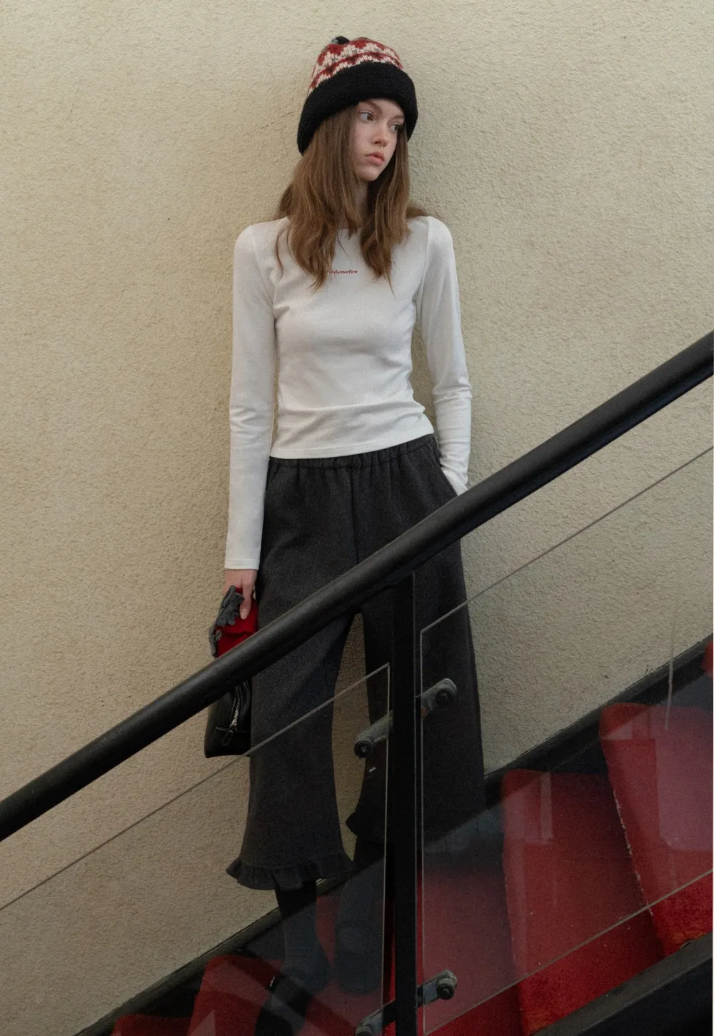 Trendy White Long Sleeve Tee