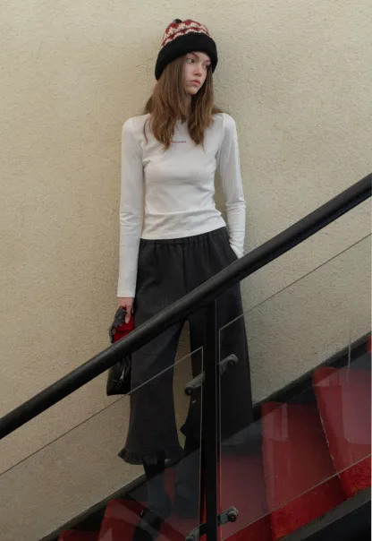 Trendy White Long Sleeve Tee