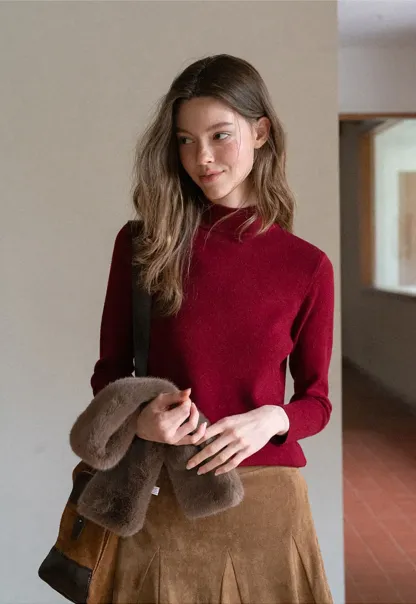 Ruffled Hem Suede A-Line Skirt