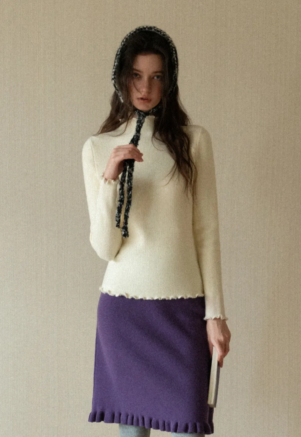 Elegant A-Line Knitted Skirt