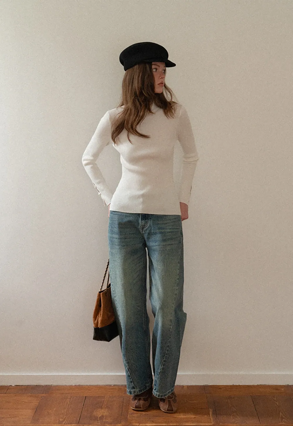 Womens Mock Neck Knit Top