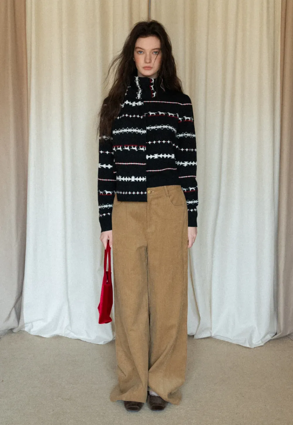 Wide-Leg Corduroy Pants