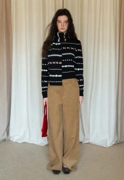 Wide-Leg Corduroy Pants