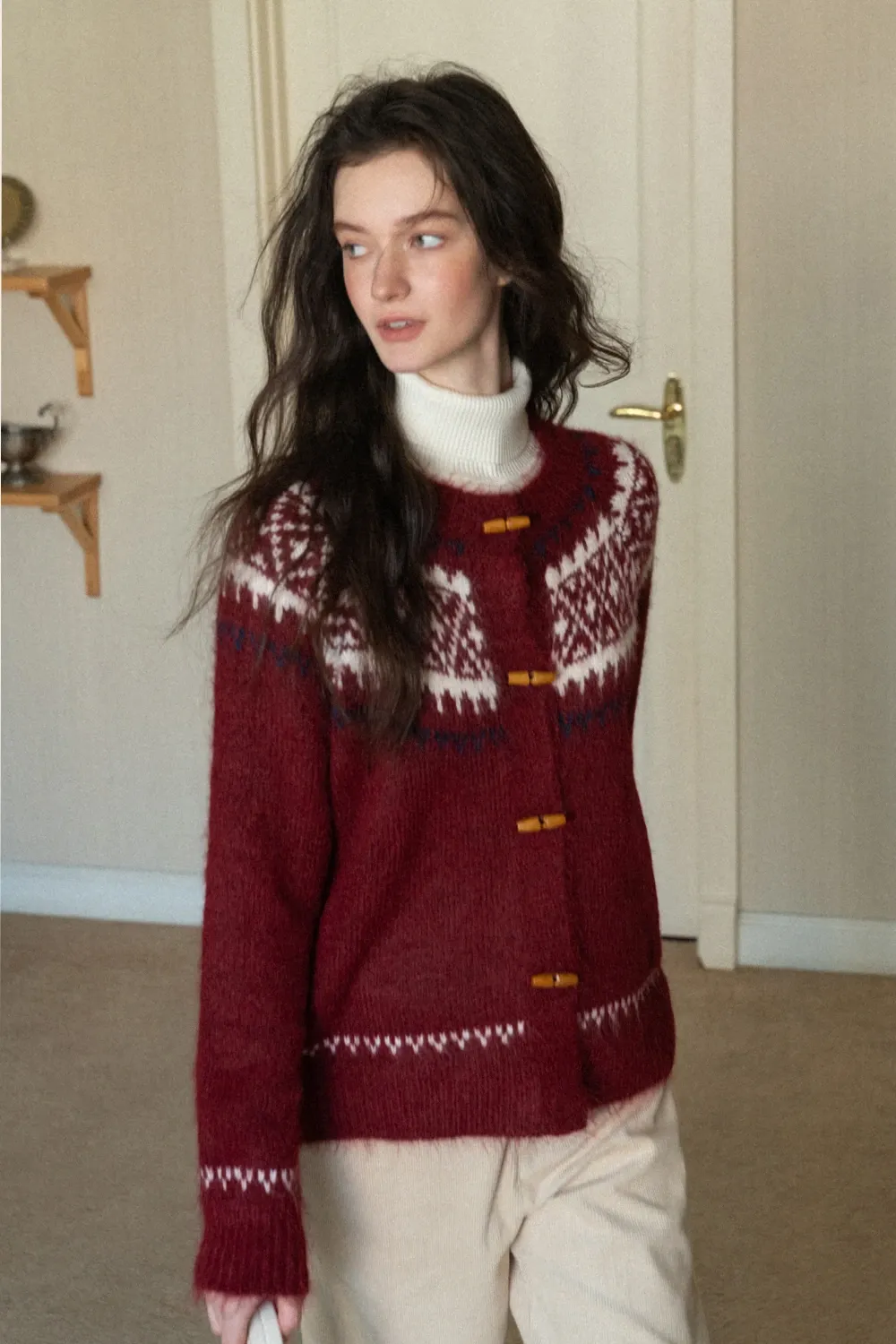 Fair Isle Button-Down Cardigan