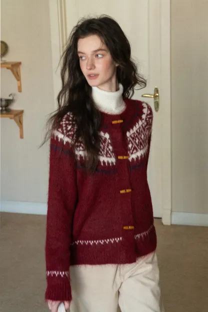 Fair Isle Button-Down Cardigan