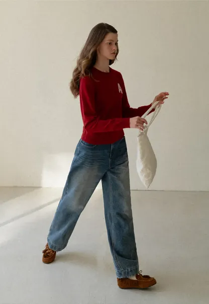 Letter Patch Knit Sweater