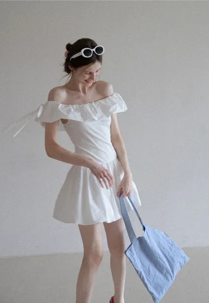 Women’s Cute Off Shoulder Ruffle Dress