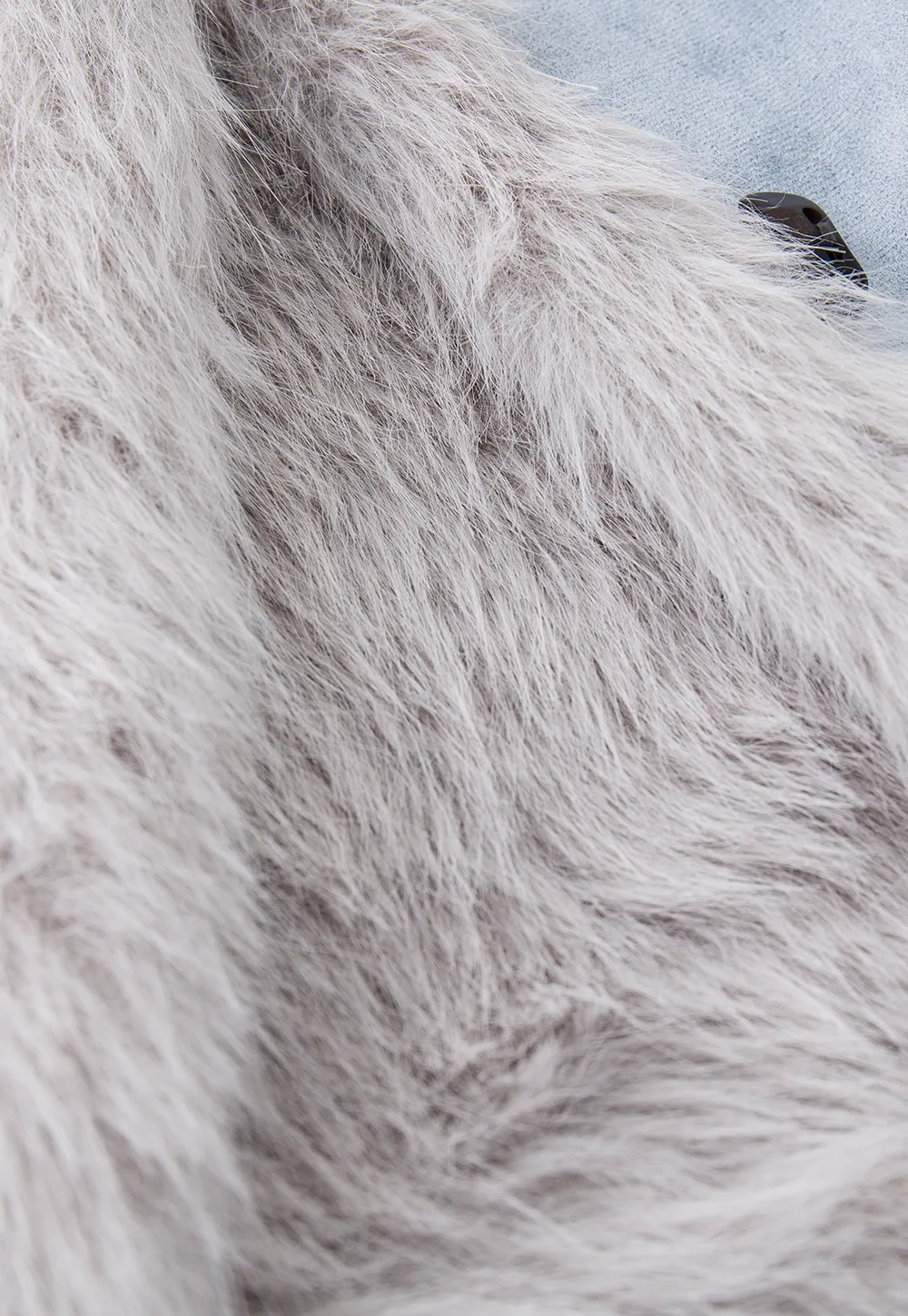 Faux Suede Jacket with Faux Fur Trim