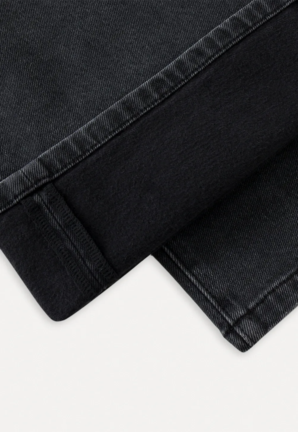 High-Waisted Black Wide-Leg Denim Jeans