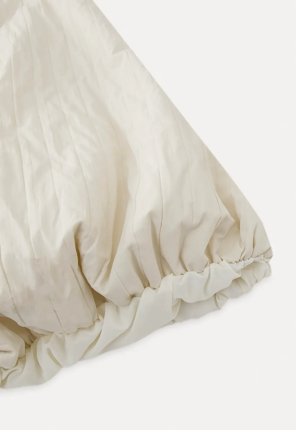 Elastic Waist Textured Puff Midi Skirt