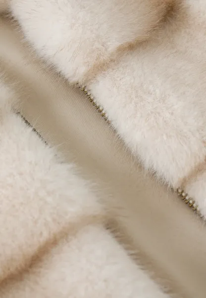 Layered Fuzzy Stand-Collar Vest