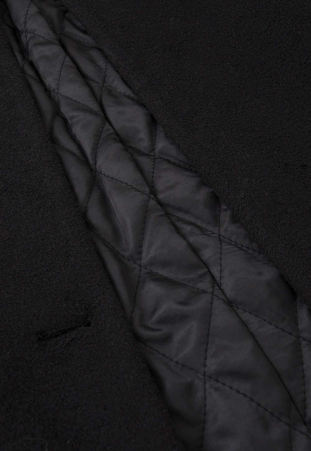 Women Black Wool Coat with Plaid Scarf Set