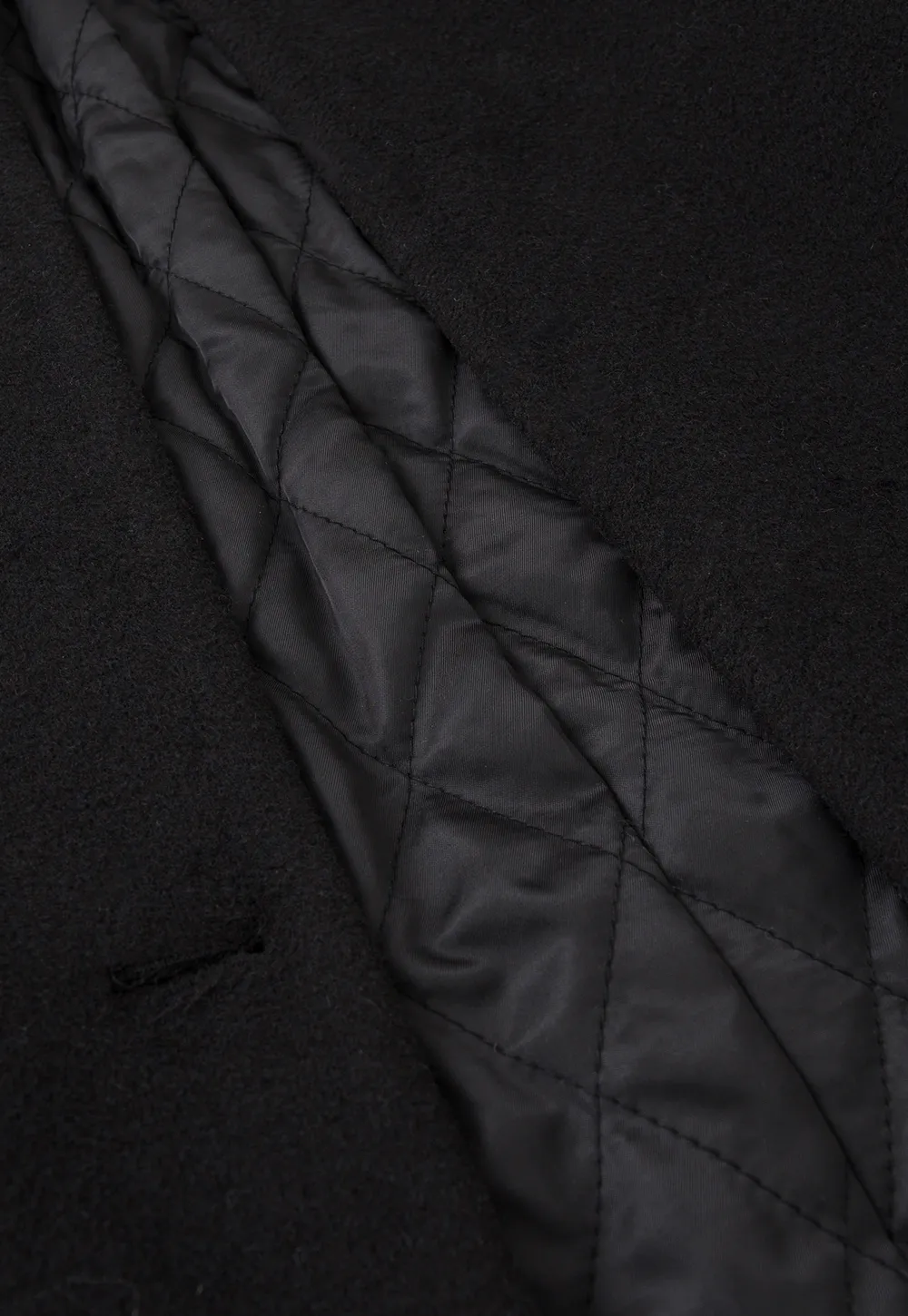 Women Black Wool Coat with Plaid Scarf Set