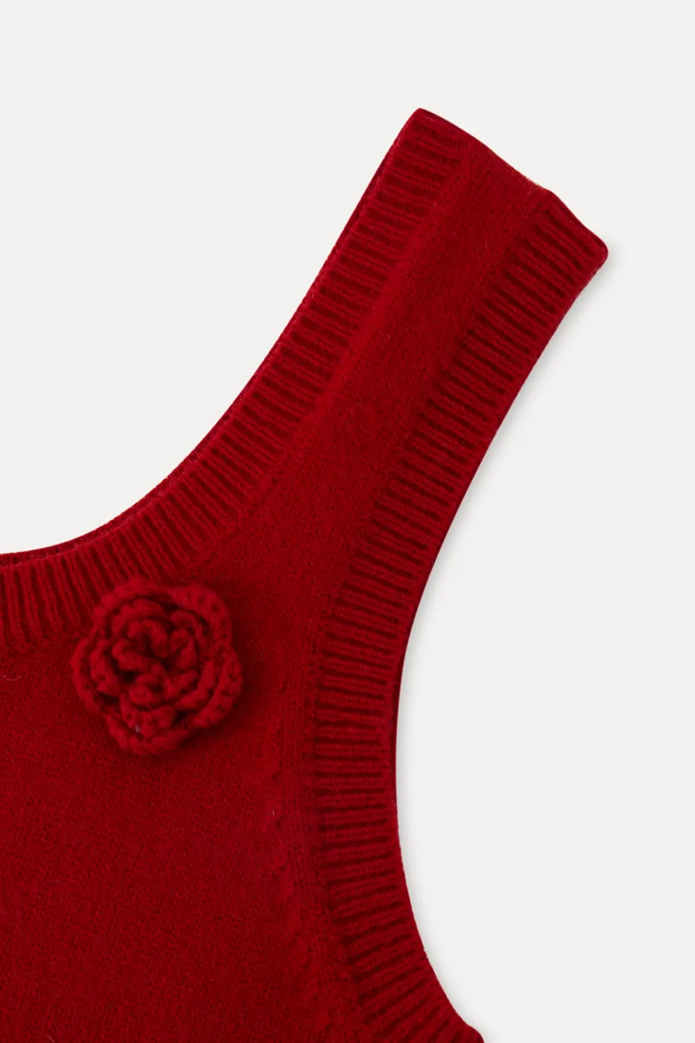 Floral Applique Knit Tank Top