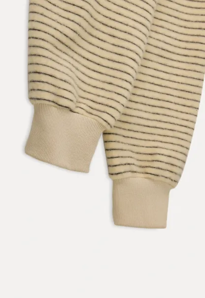 Women Striped Zip-Up Hoodie with Fur Collar