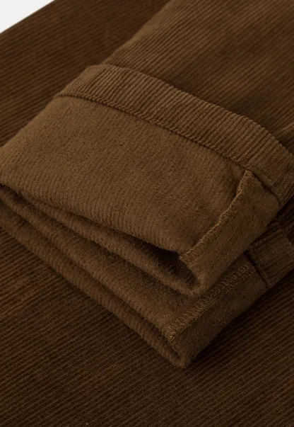 Women Wide-Legged Brown Corduroy Pants