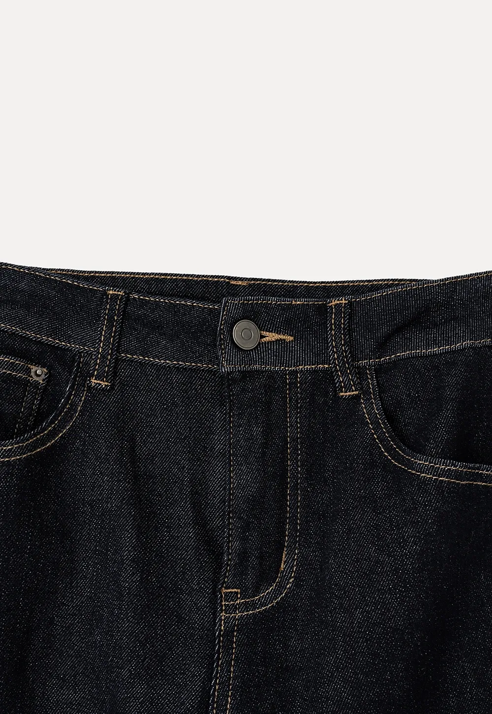 Wide Leg Straight Cut Denim Jeans