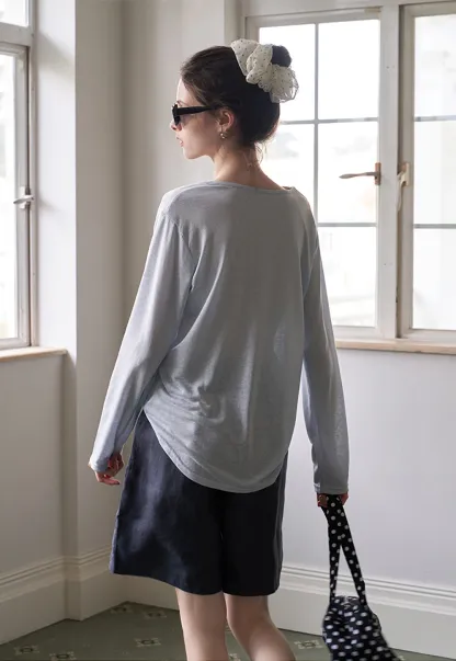 Women's Elastic Back Casual Loose Fit Shorts with Belt