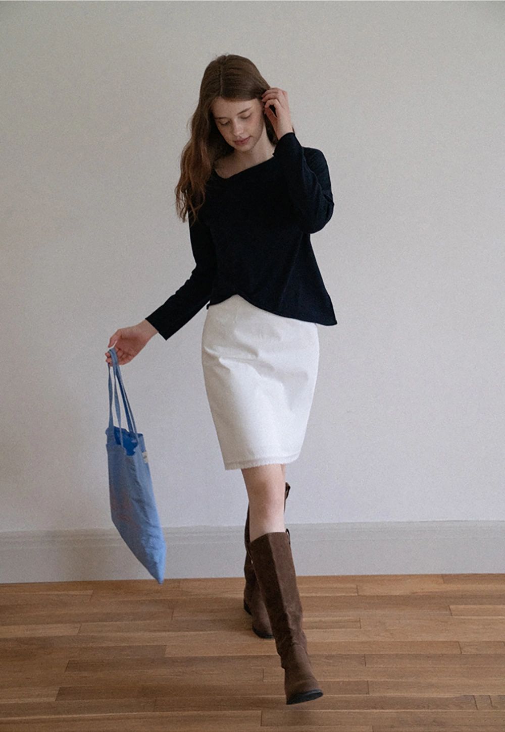 Women's Plaid A-Line Skirt with Lace Trim