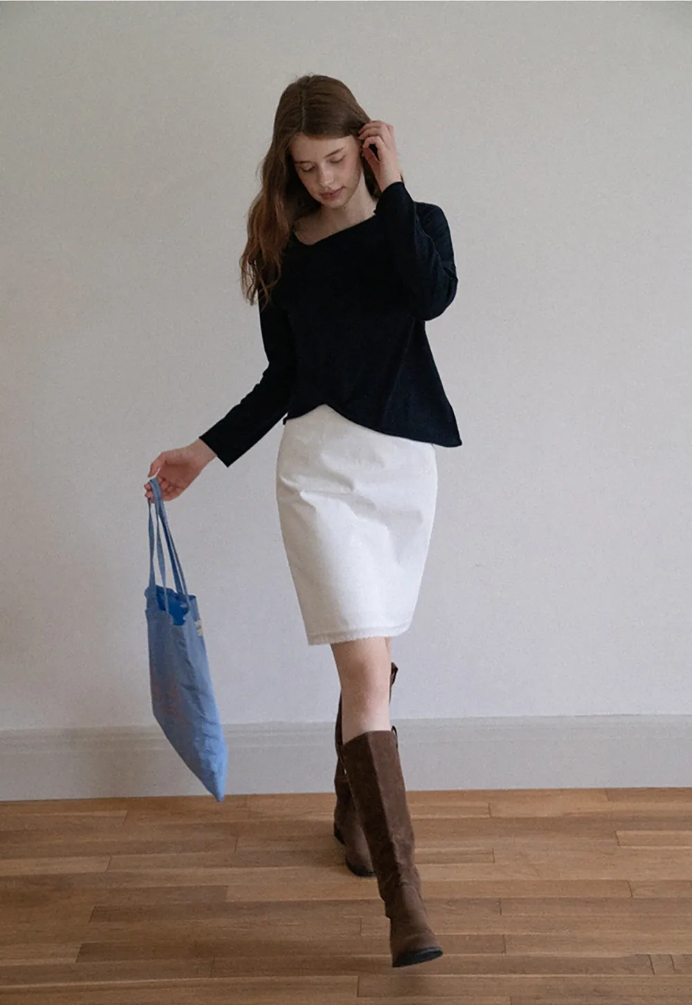 Women's Plaid A-Line Skirt with Lace Trim