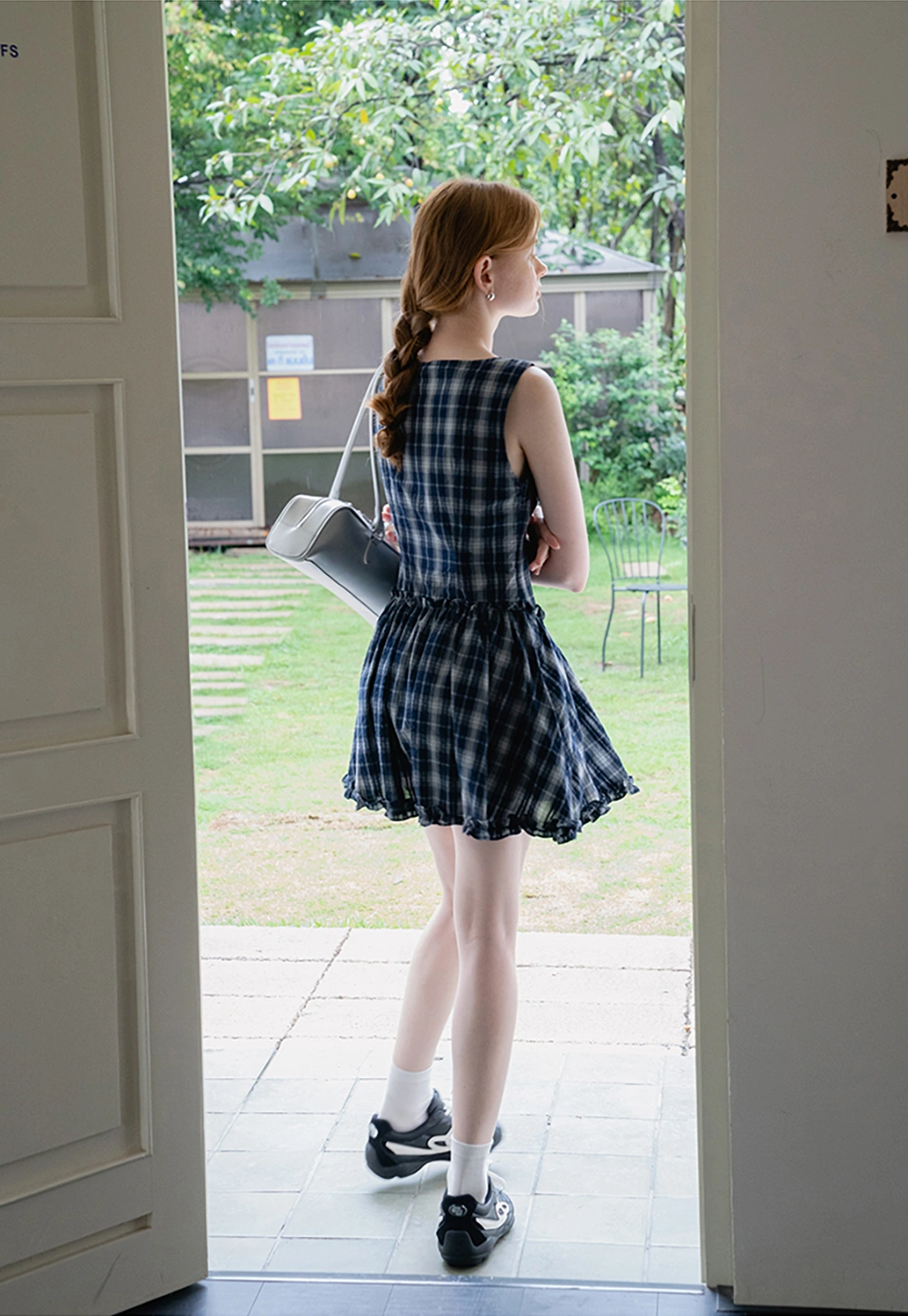 Cute Sleeveless Tartan Mini Dress