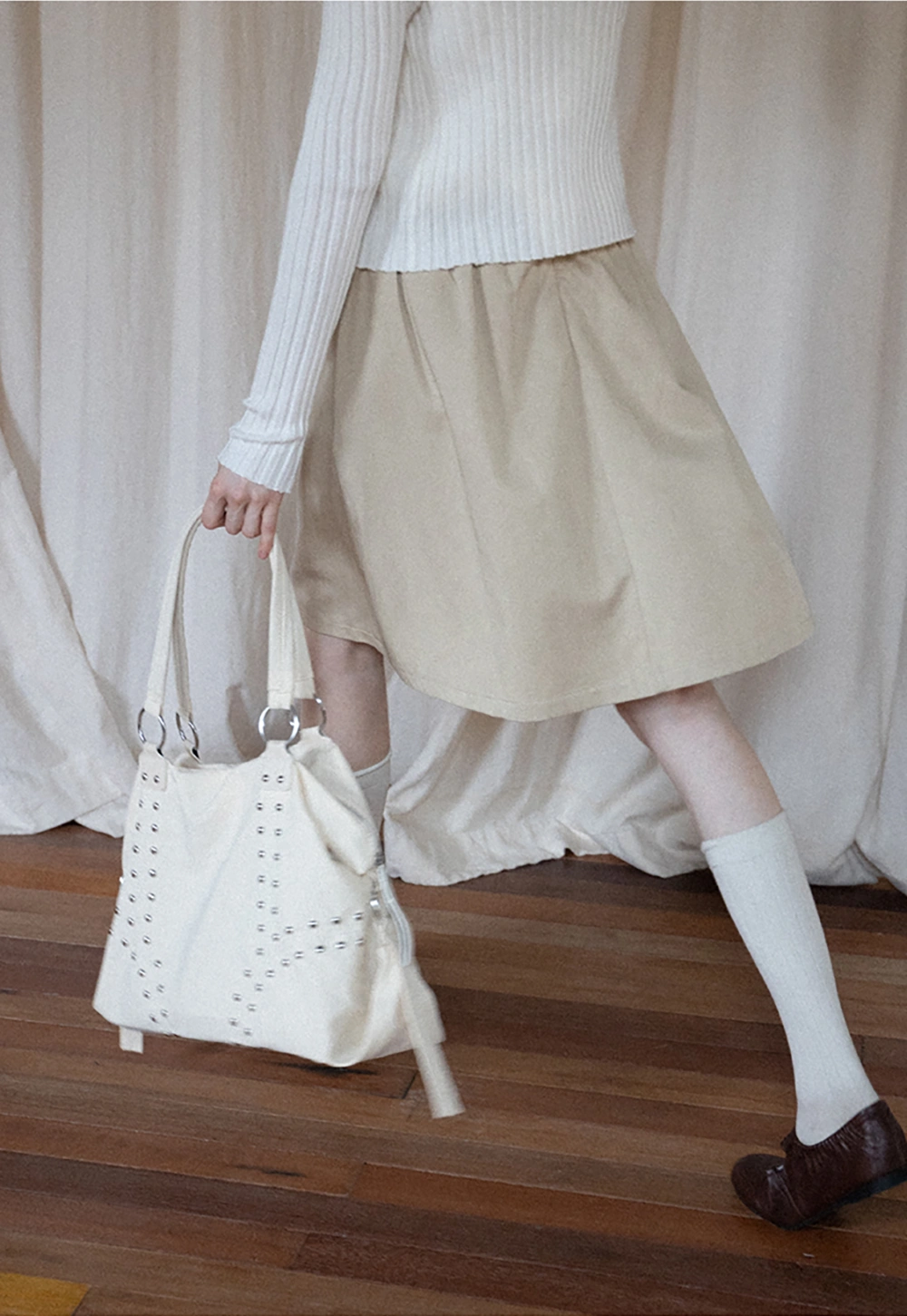 Women's A-Line High Waist Skirt with Pockets