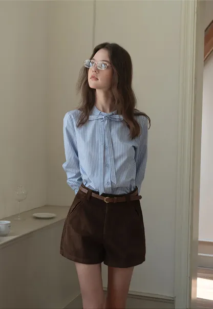 Vintage Belted Corduroy Shorts