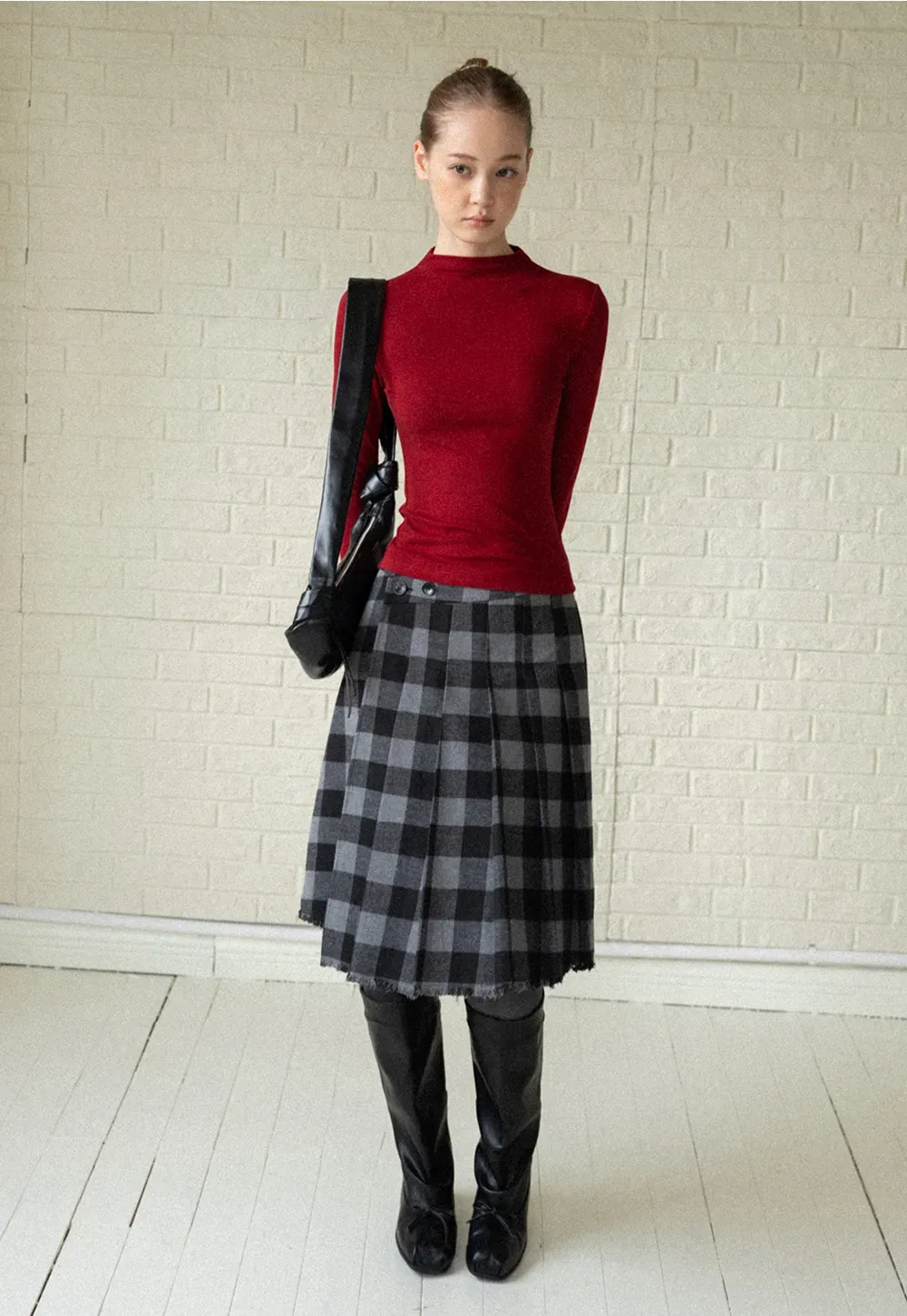 Basic Mock Neck Long Sleeve Top