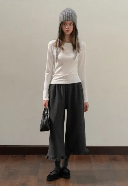 Trendy White Long Sleeve Tee