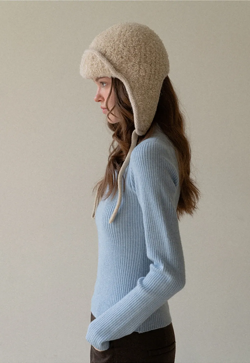 Women Soft Ribbed Mock Neck Knit Top