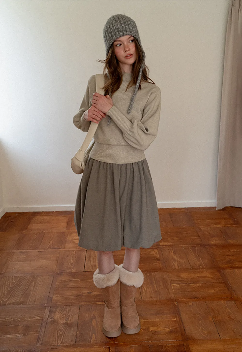 Bubble Hem Mini Skirt