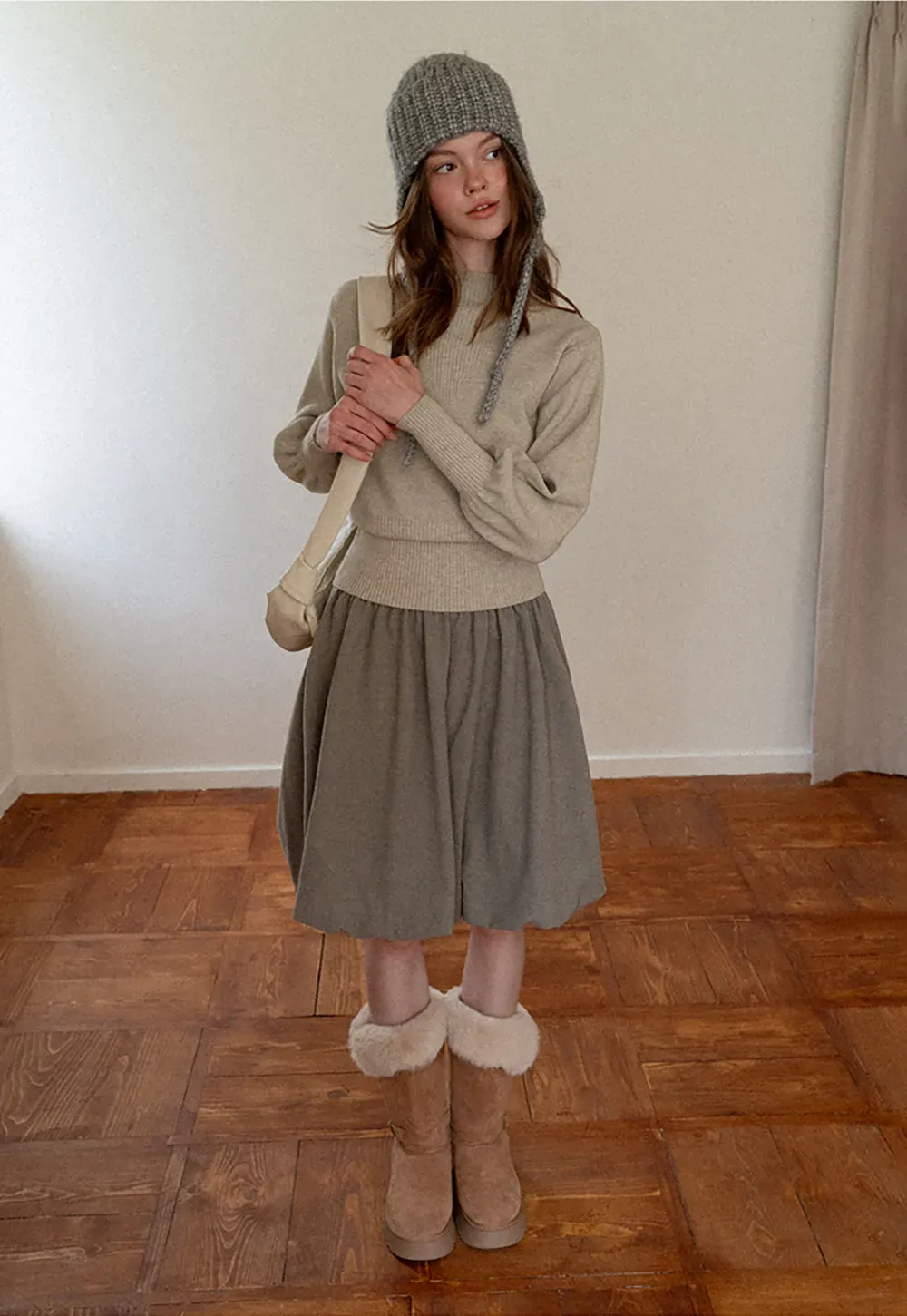 Bubble Hem Mini Skirt