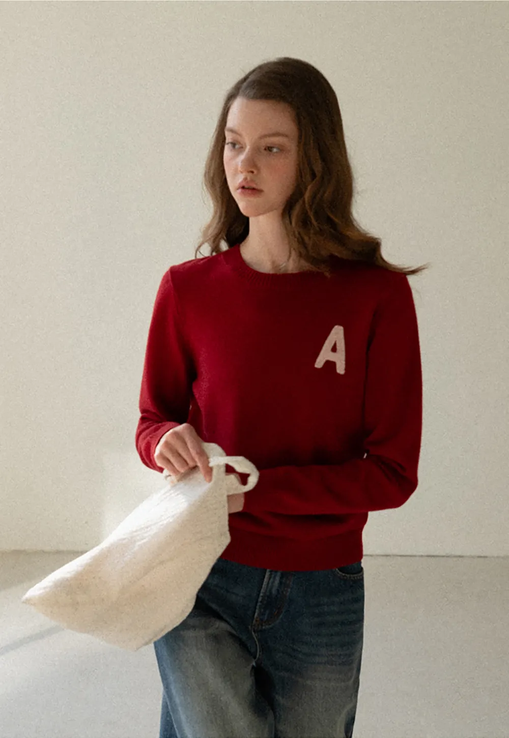 Letter Patch Knit Sweater