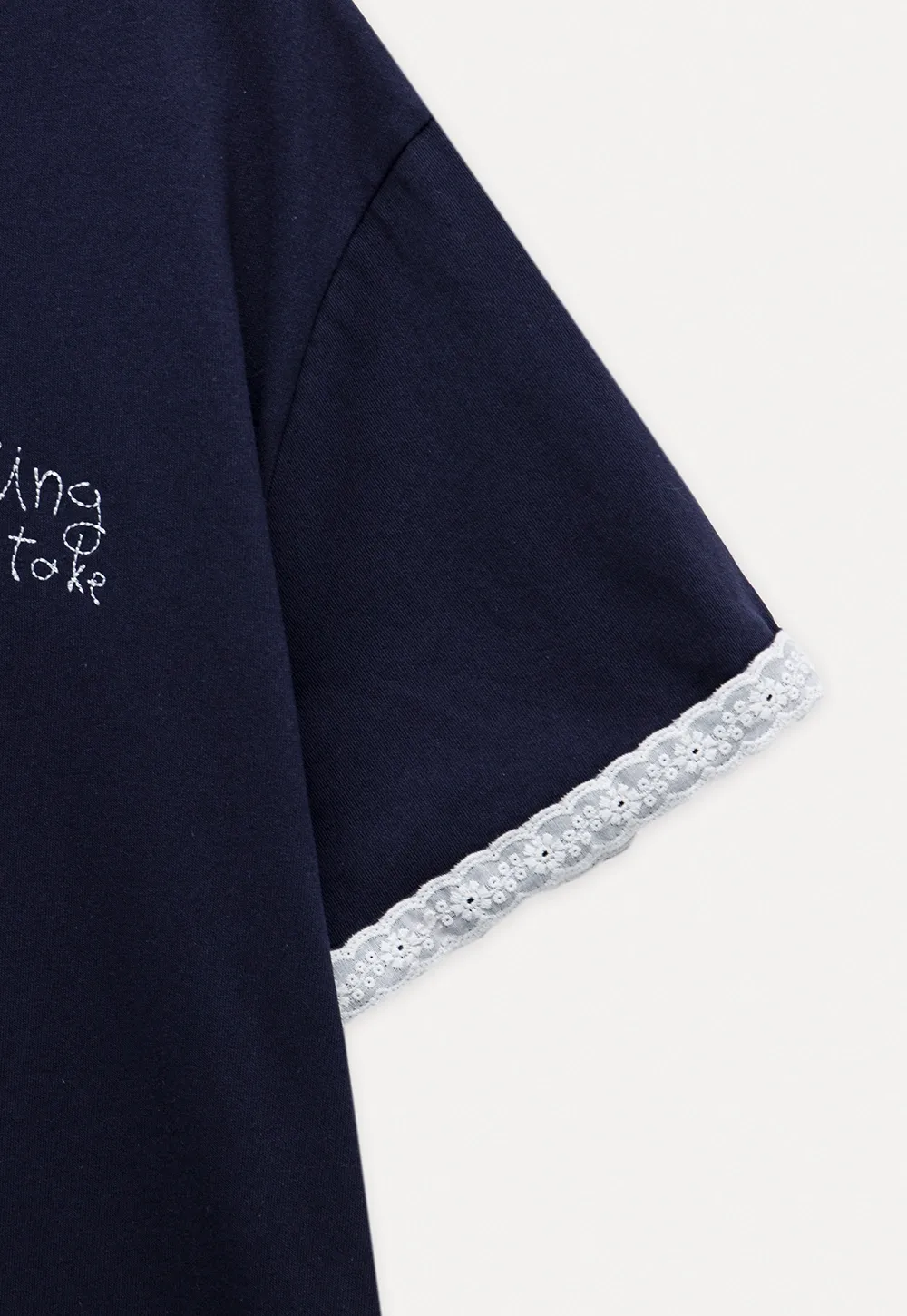 Women’s Typing Mistake Graphic T-Shirt with Lace Trim