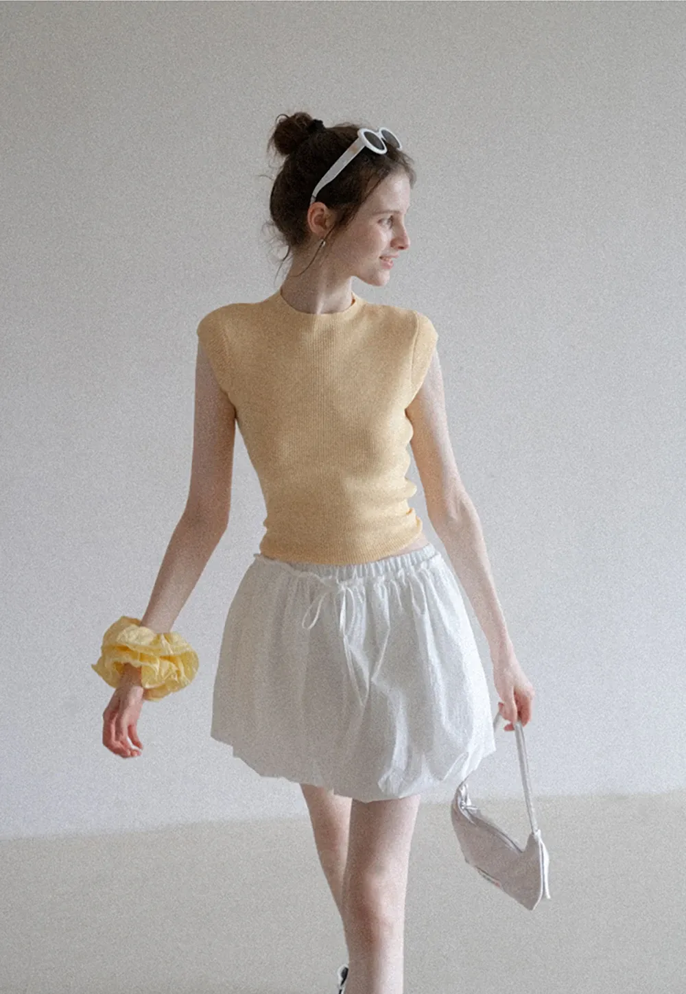 Women’s Ruched Ring Cutout Knit Top