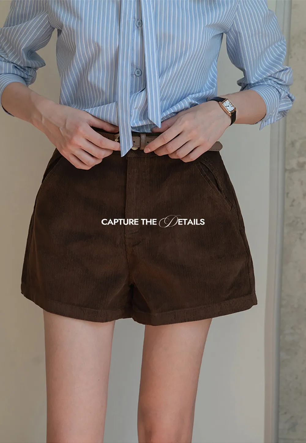 Vintage Belted Corduroy Shorts