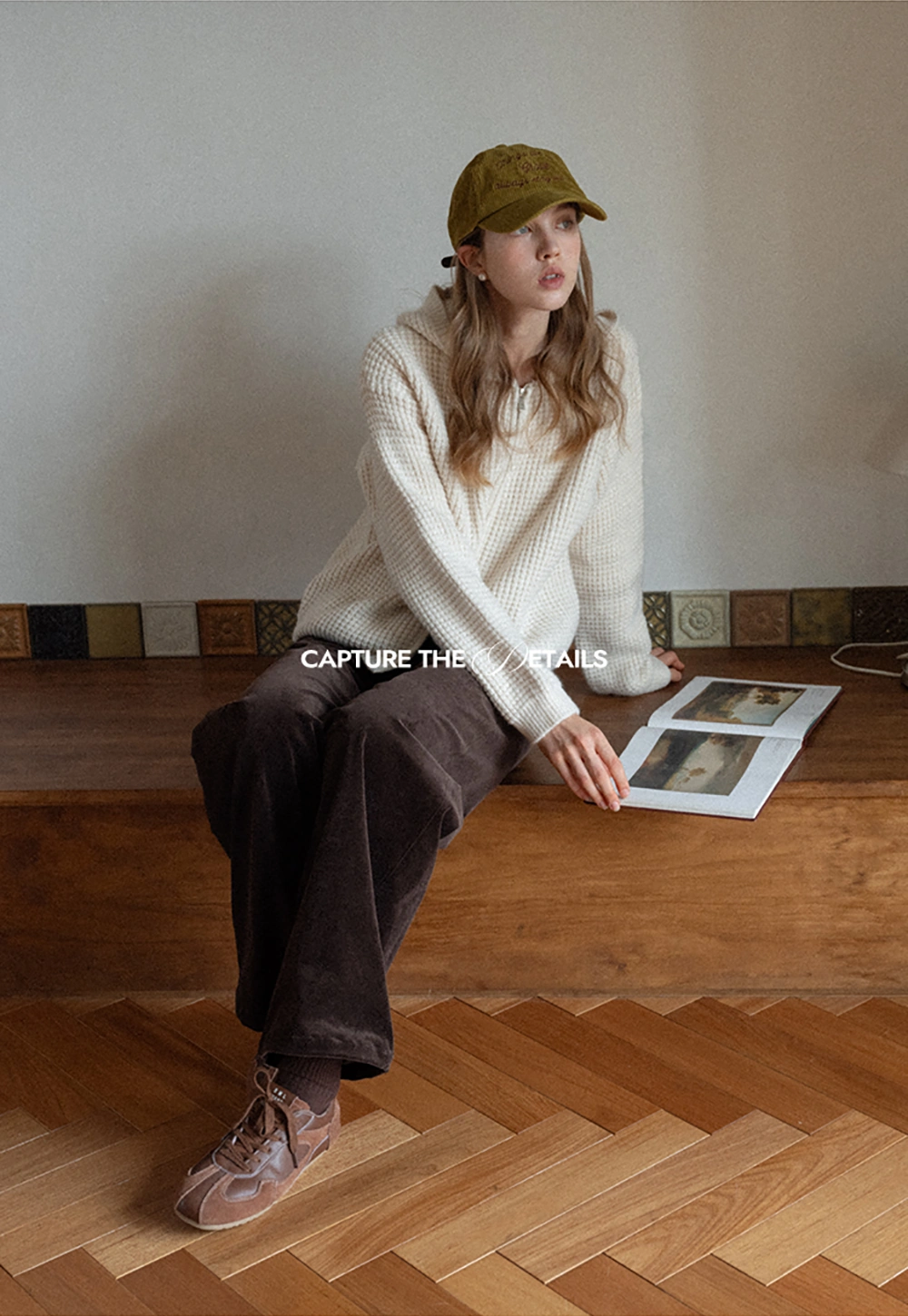 Women High Waist Corduroy Pants Wide Leg Casual