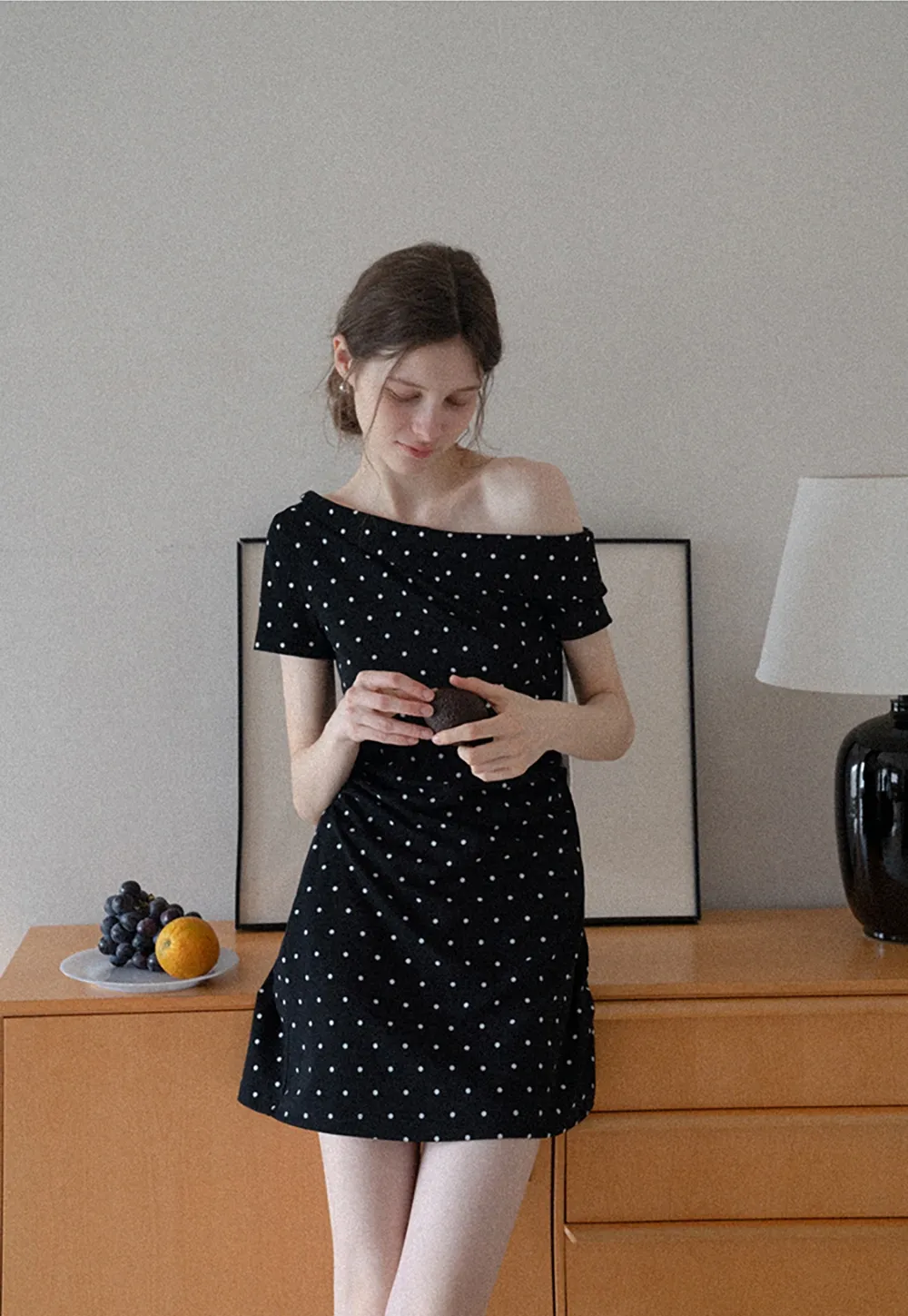 Women’s One Shoulder Polka Dot Mini Dress