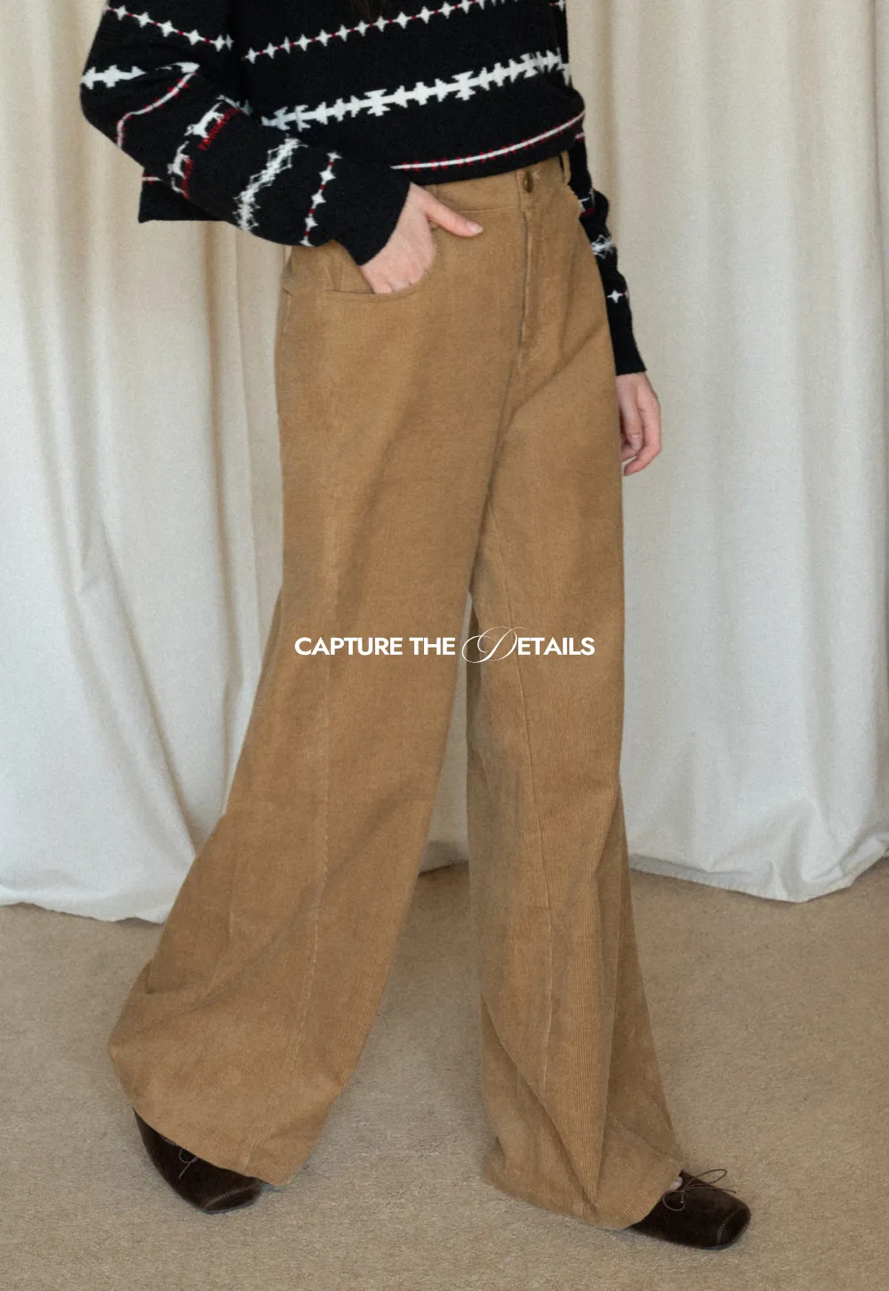 Wide-Leg Corduroy Pants