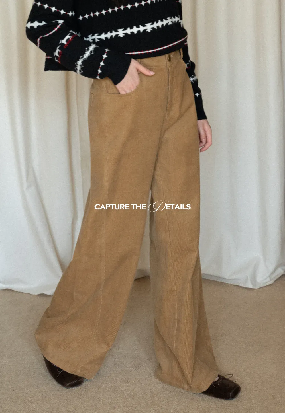 Wide-Leg Corduroy Pants