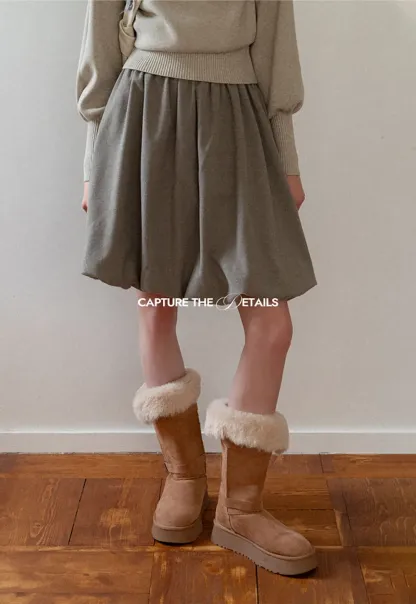 Bubble Hem Mini Skirt