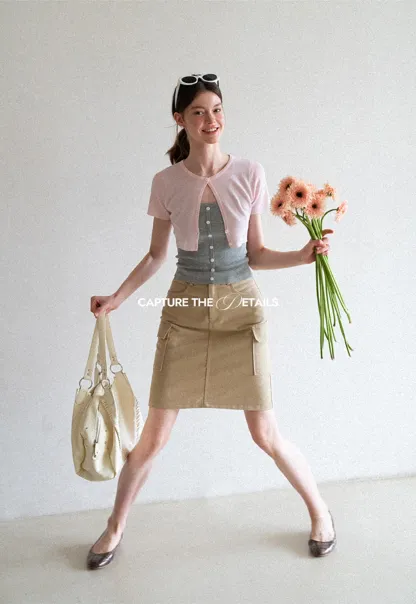 Cargo Pocket A Line Skirt