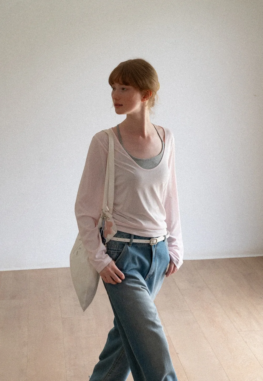 Women Scoop Neck Long Sleeve Basic Layering Top