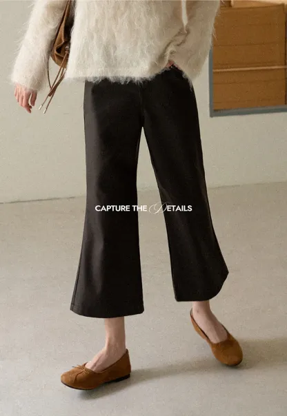 Pleated Wide Leg Leatherette Casual Pants
