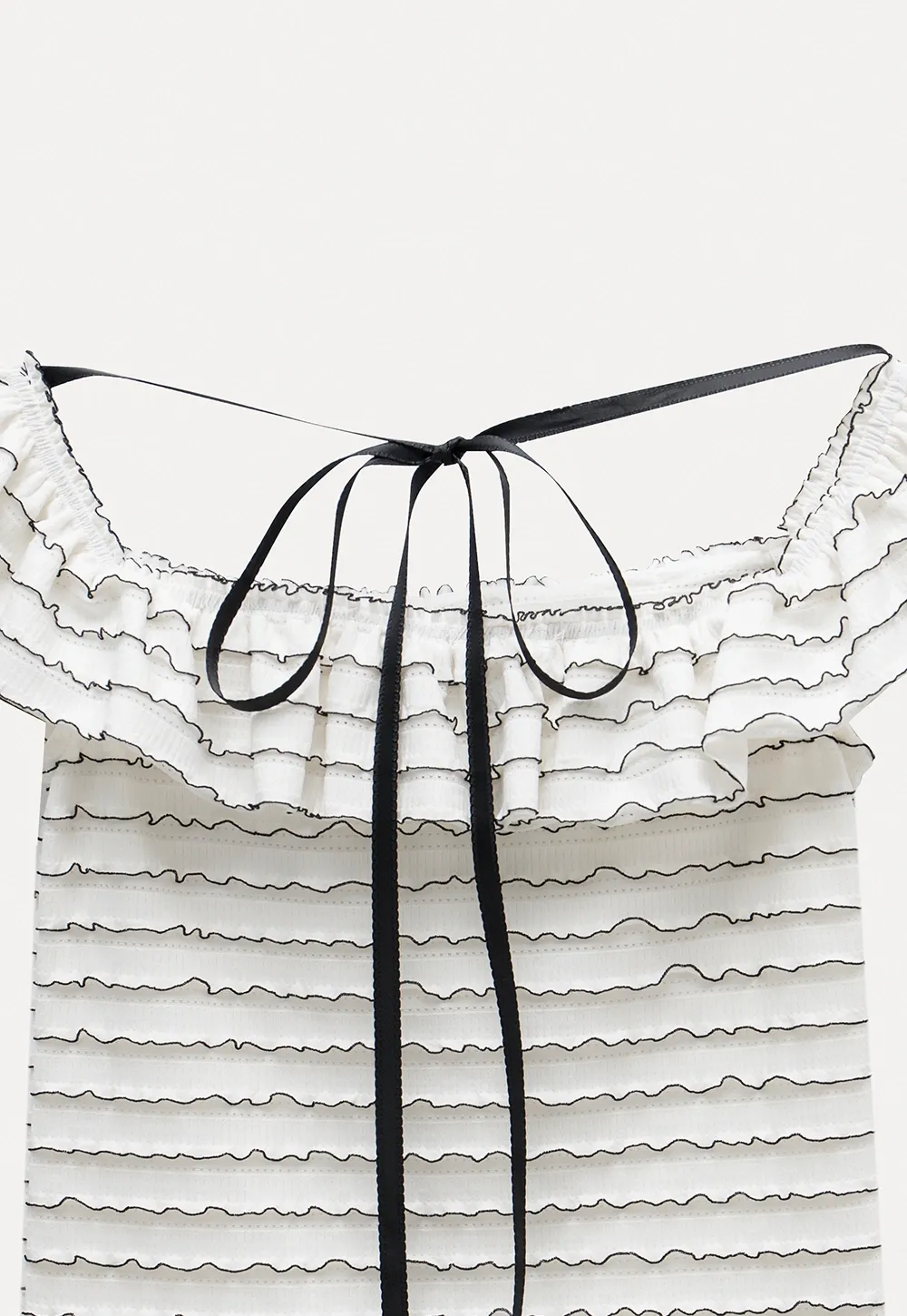 Women’s Off Shoulder Ruffle Trim Knit Top