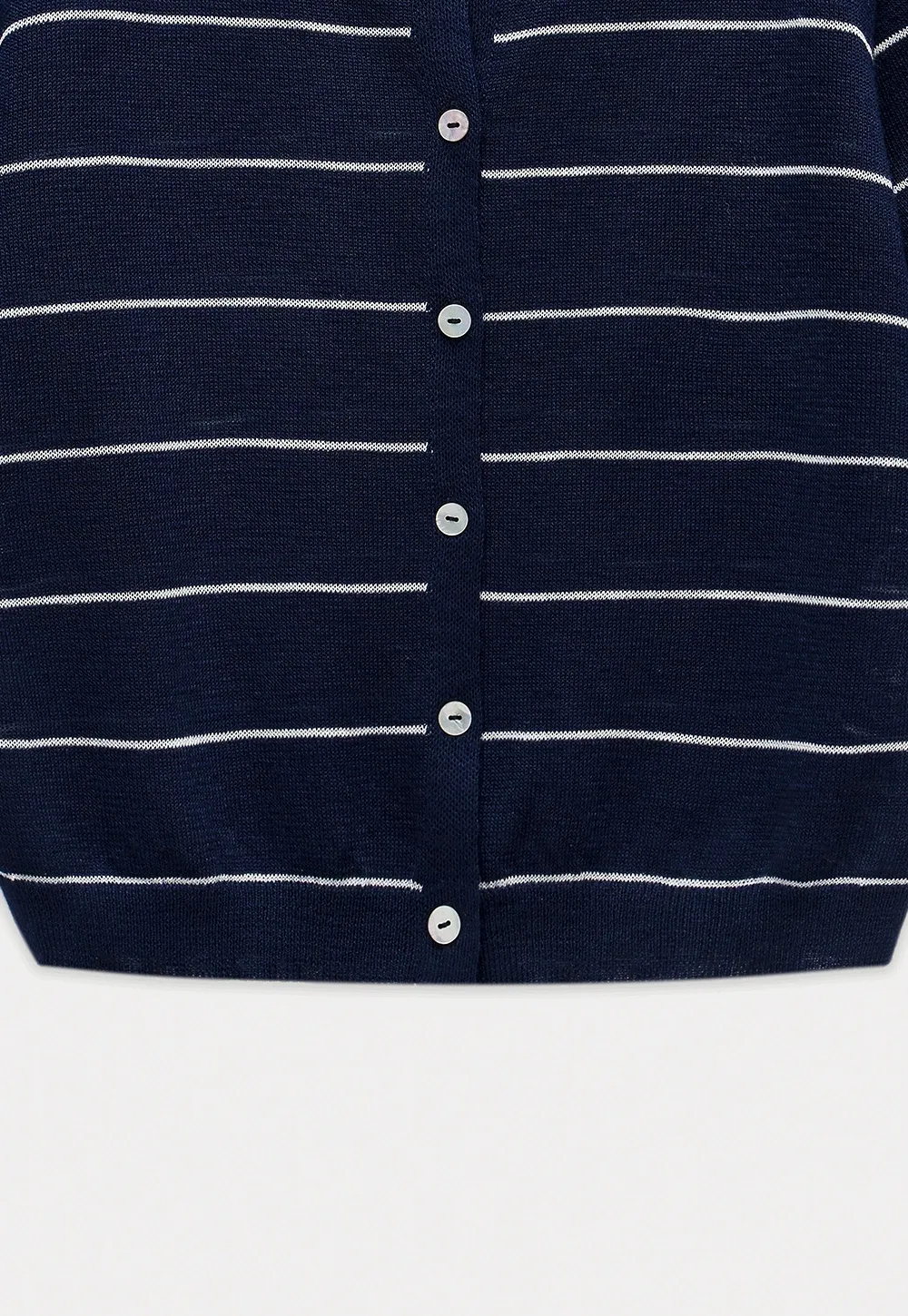 Women’s Striped Button-Down Short-Sleeve Cardigan