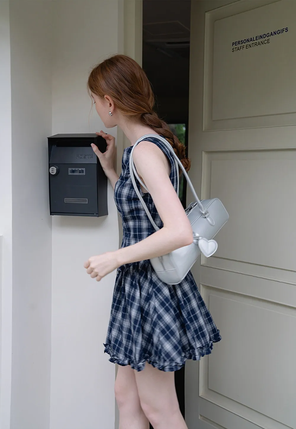 Cute Sleeveless Tartan Mini Dress