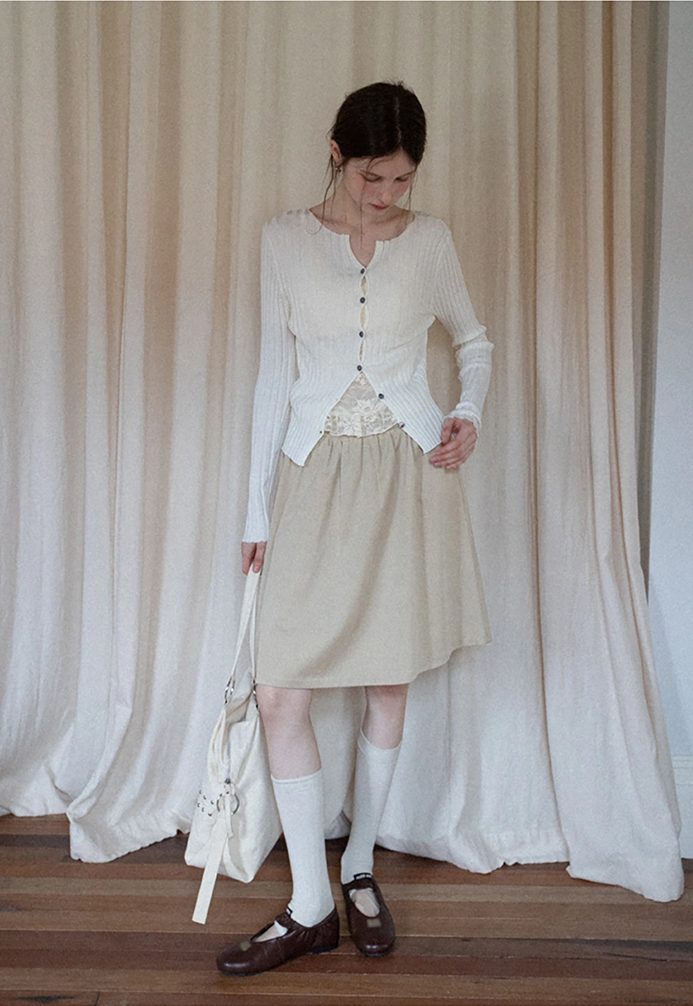 Women's A-Line High Waist Skirt with Pockets