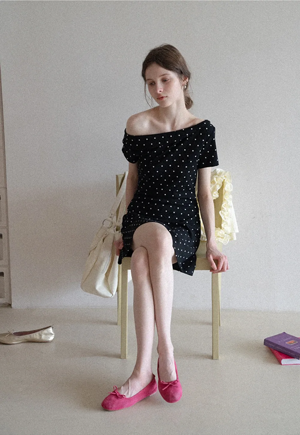 Women’s One Shoulder Polka Dot Mini Dress